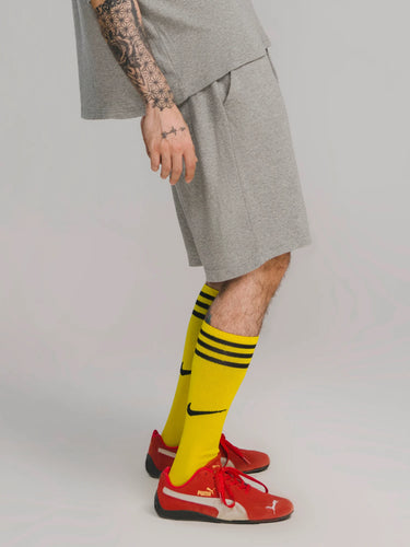 Slate Waffle Knit Shorts in Heather Gray, image 3