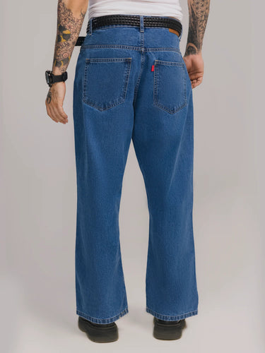 Off-Axis Wide Leg Denim in Classic Blue, image 4